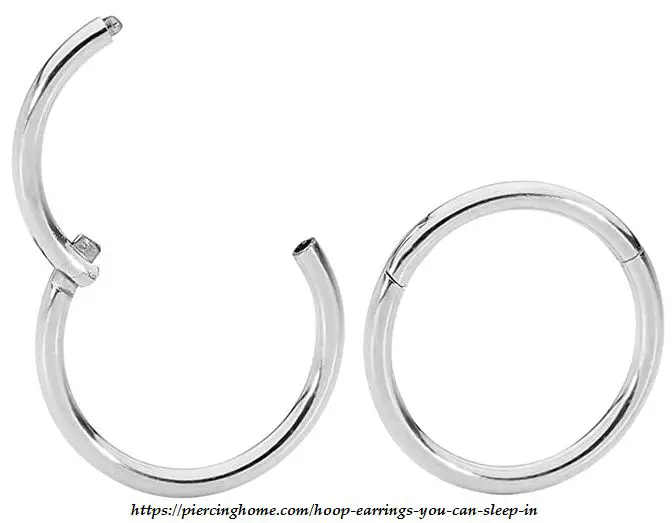 Hinged Hoop Segment Rings Sleeper Earrings