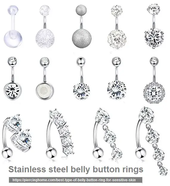 stainless steel belly button rings
