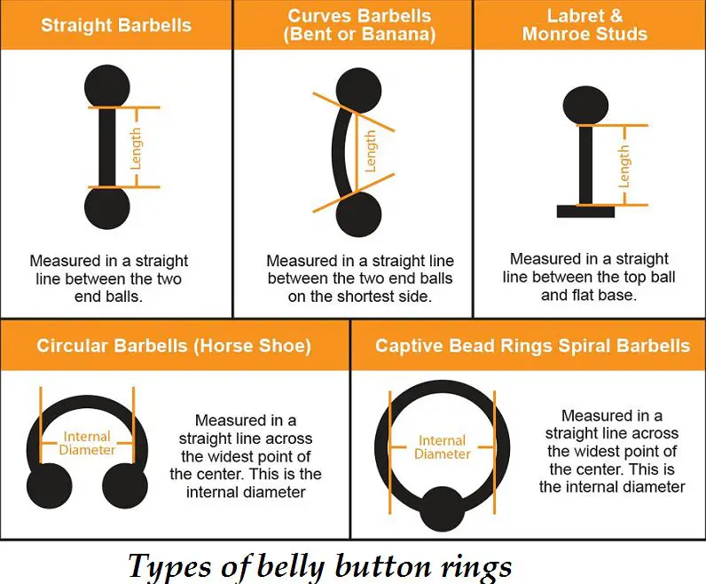 types of belly button rings