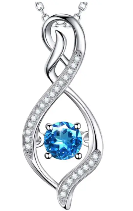 Birthstone Necklace Forever Love Infinity Necklace for Women