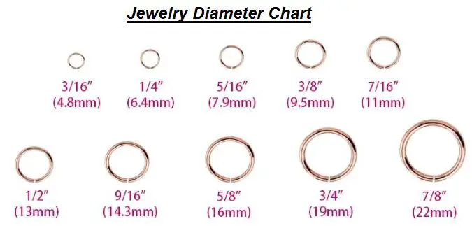jewelry diameter chart