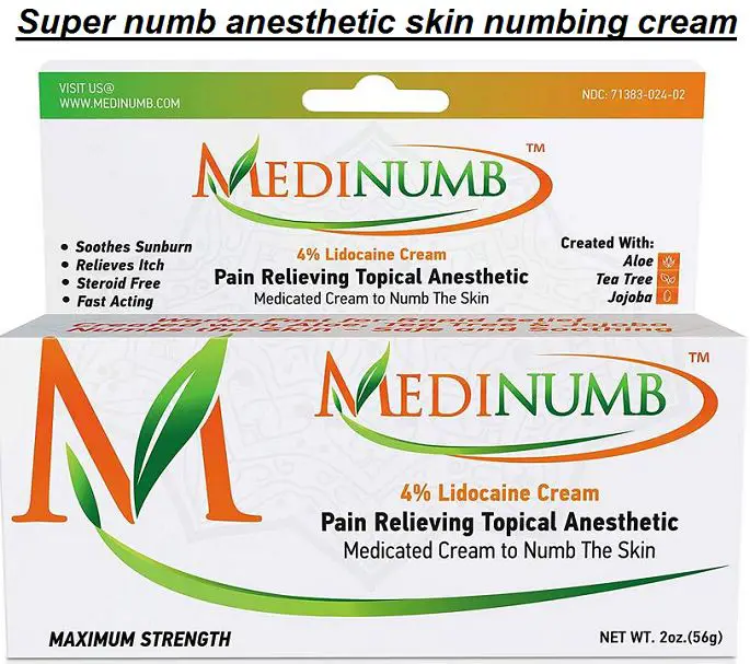 super numb anesthetic skin numbing cream