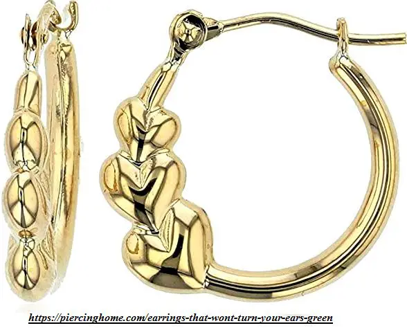 14k gold heart hoop earrings