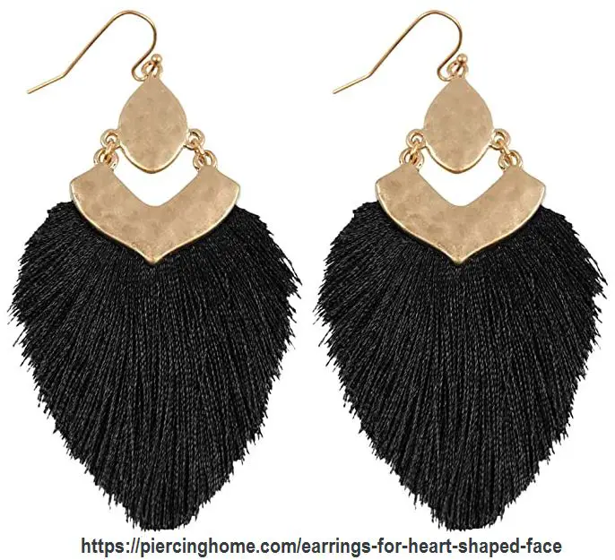 black tassel statement earrings