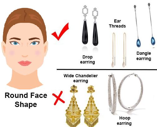 earrings for round face shape
