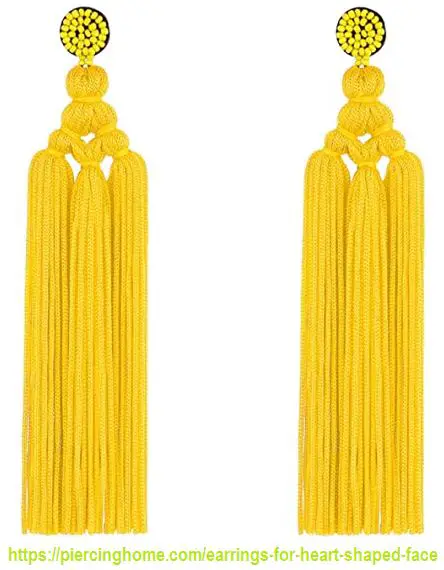 long yellow tassel earrings