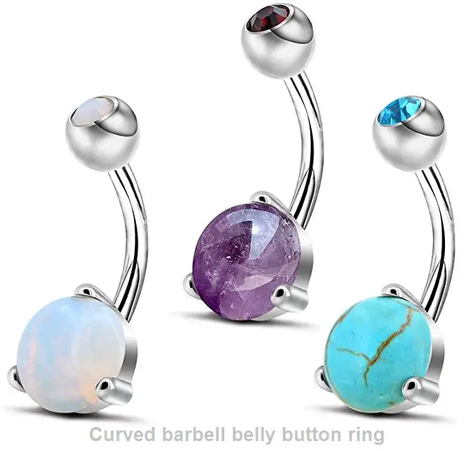 curved barbell belly button ring