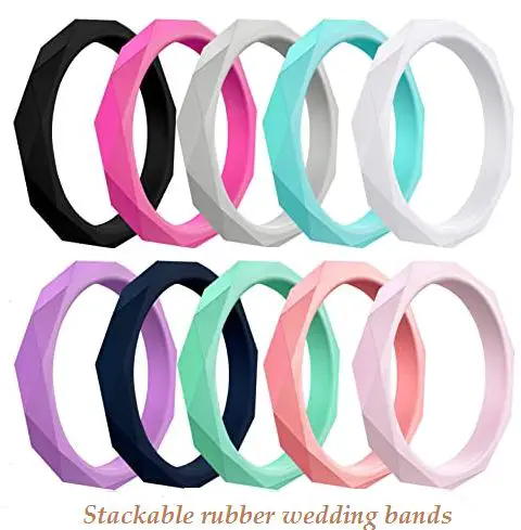 stackable rubber wedding bands