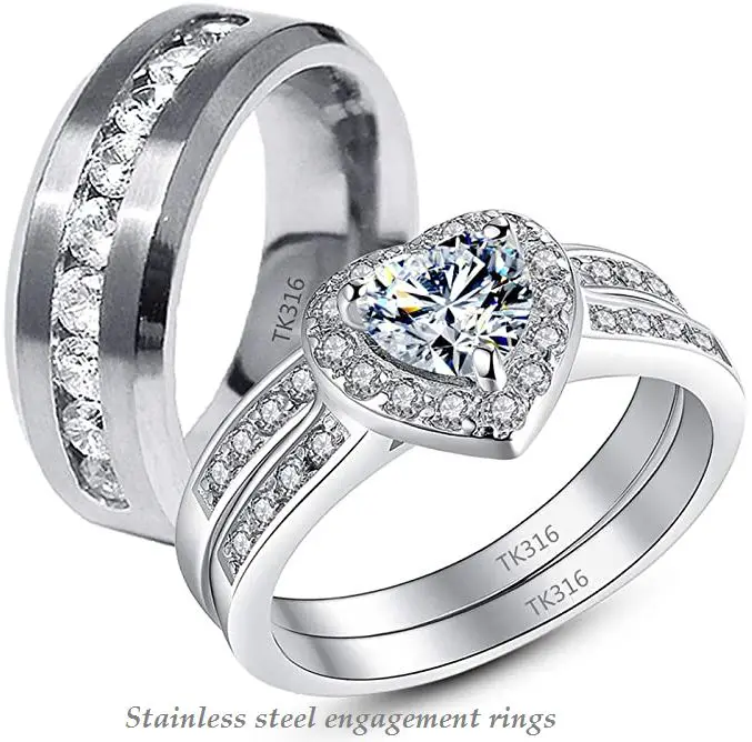 stainless steel engagement rings