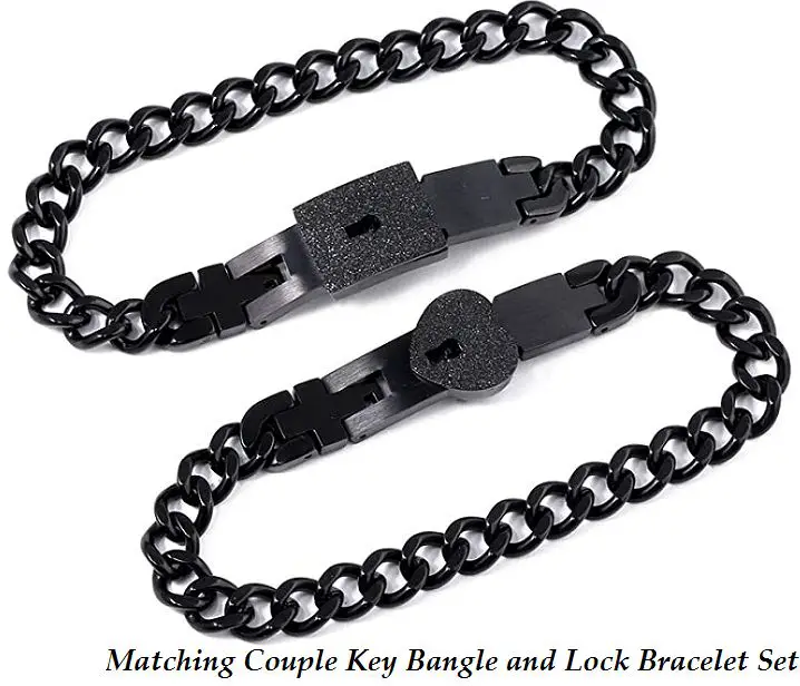 Uloveido His and Hers Lock and Key Matching Bracelets Set