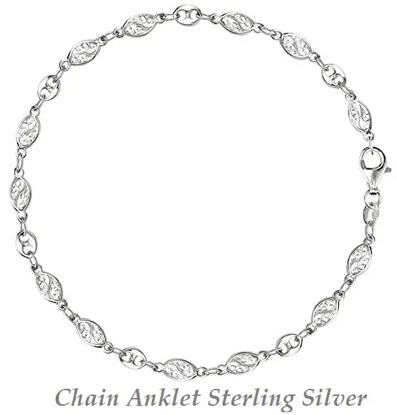 chain anklet sterling silver
