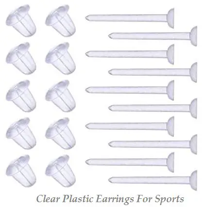 clear plastic earrings for sports