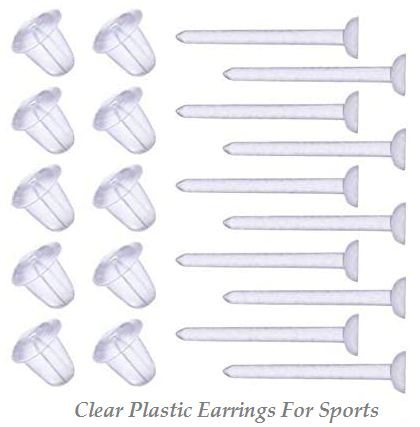 clear plastic earrings for sports