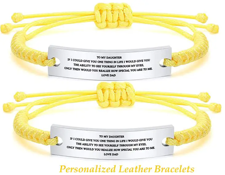 personalized leather bracelets