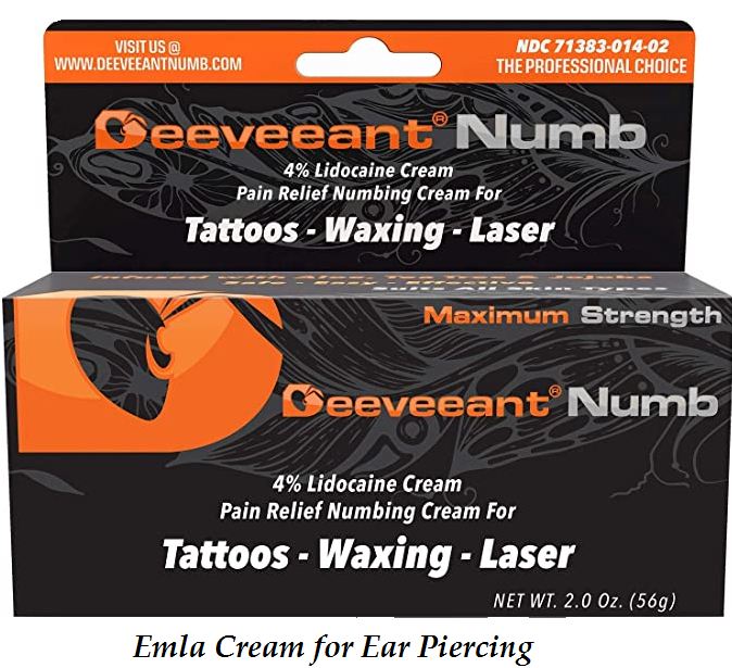 emla cream for ear piercing