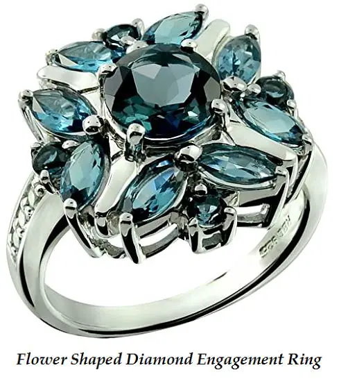 flower shaped diamond engagement ring