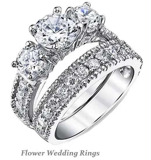 flower wedding rings