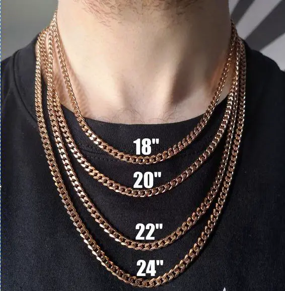 most common mens necklace length