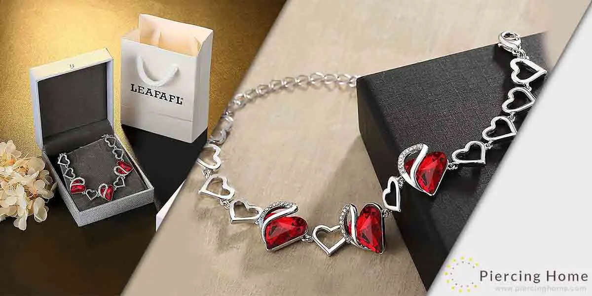 Leafael Infinity Love Heart Link Bracelet with Birthstone Crystal