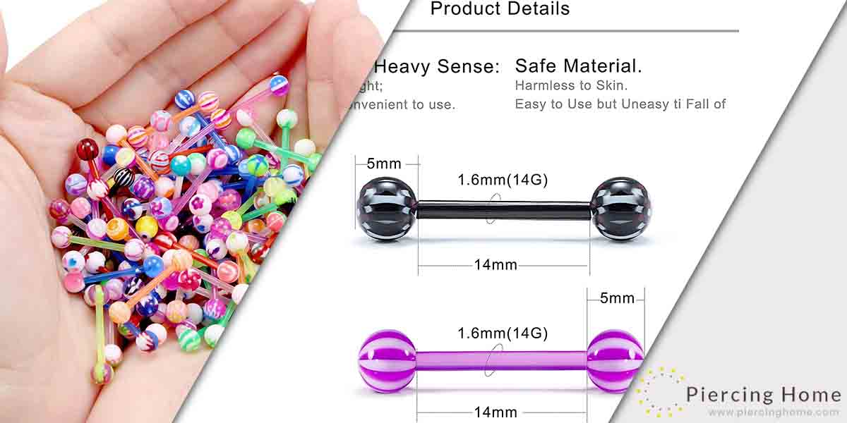 Lcolyoli  14 G Plastic Acrylic Nipple barbells Jewelry