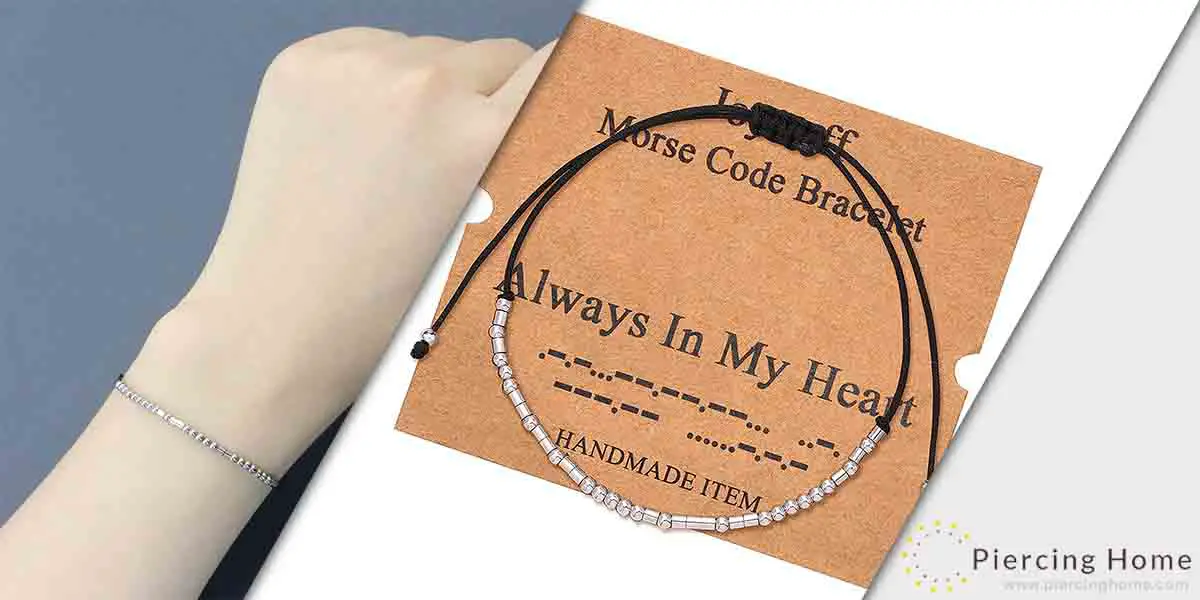 JoycuFF Morse Code Bracelets Inspirational Dainty Bangle